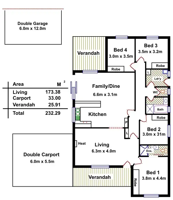 Floorplan of Homely house listing, 55 Burgoyne Street, Roxby Downs SA 5725