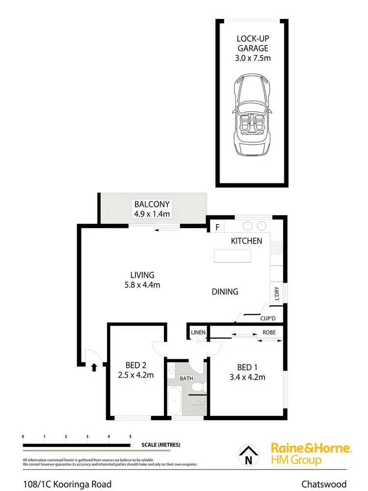 Floorplan of Homely unit listing, 108/1C Kooringa Road, Chatswood NSW 2067