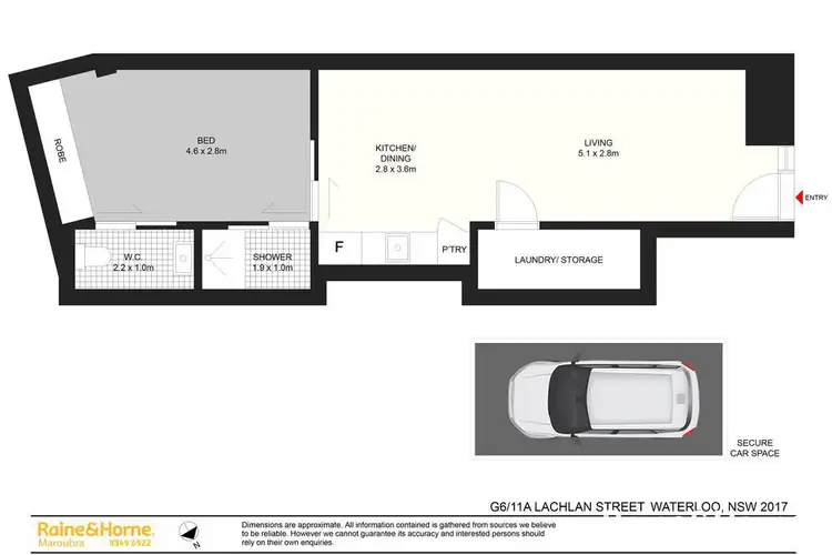 Floorplan of Homely apartment listing, 6G/11A LACHLAN STREET, Waterloo NSW 2017
