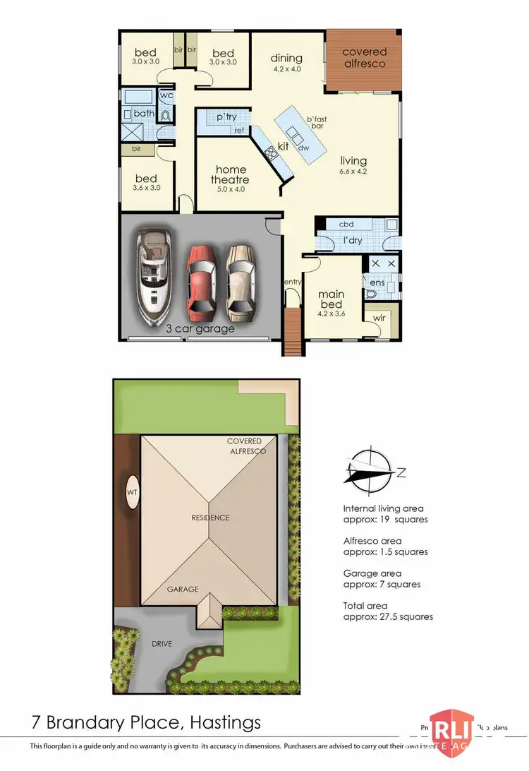Floorplan of Homely house listing, 7 Brandary Place, Hastings VIC 3915