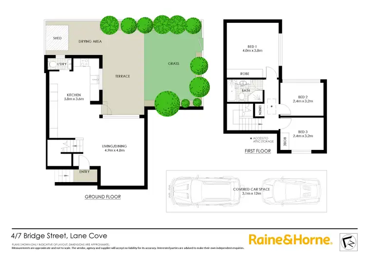 Floorplan of Homely townhouse listing, 4/7 Bridge Street, Lane Cove NSW 2066