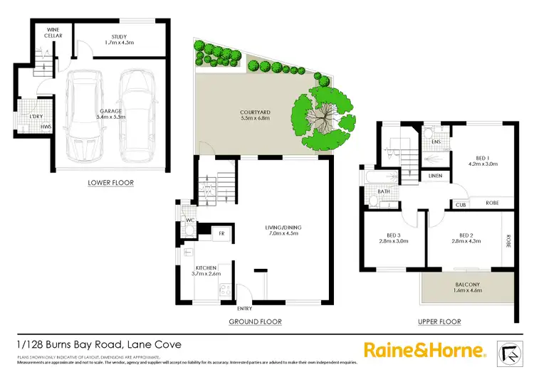 Floorplan of Homely townhouse listing, 1/128 Burns Bay Road, Lane Cove NSW 2066