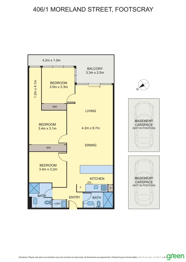 Floorplan of Homely apartment listing, 406/1 Moreland Street, Footscray VIC 3011