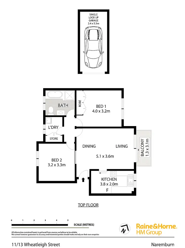 Floorplan of Homely apartment listing, 11/13 Wheatleigh Street, Crows Nest NSW 2065