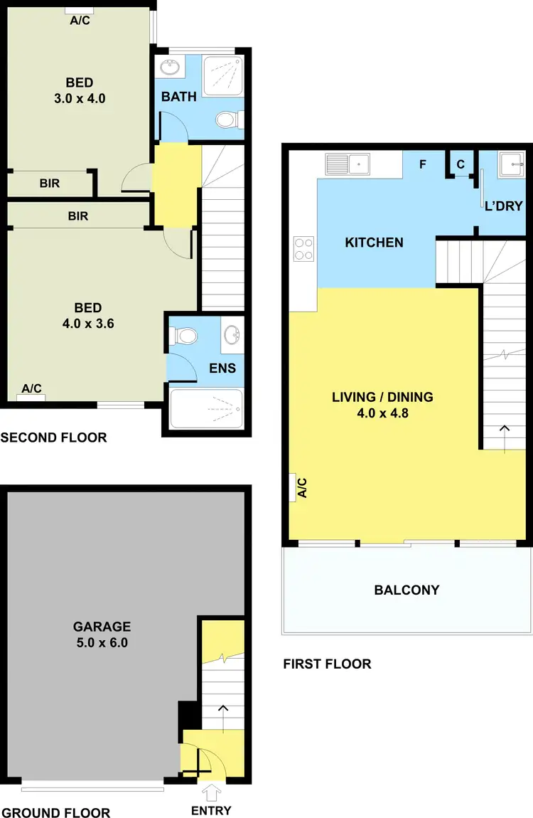 Floorplan of Homely townhouse listing, 3/132 Pascoe Vale Road, Moonee Ponds VIC 3039