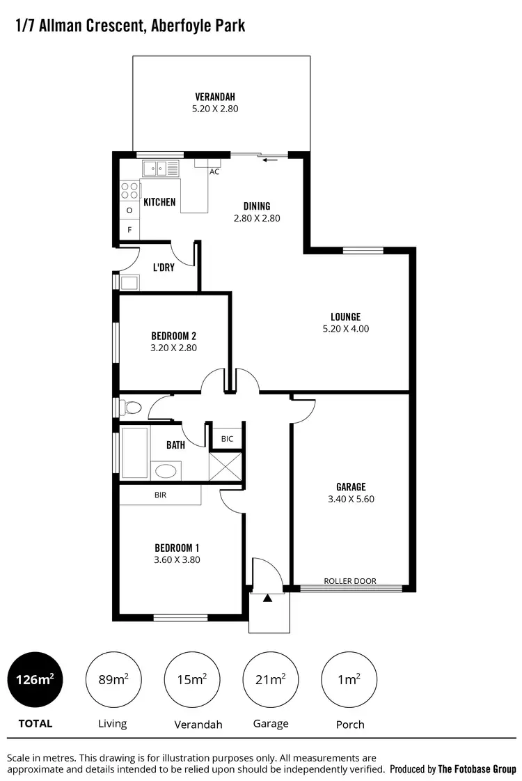 Floorplan of Homely unit listing, 1/7 ALLMAN CRESCENT, Aberfoyle Park SA 5159