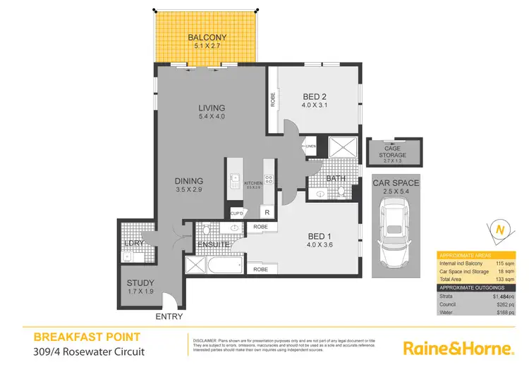 Floorplan of Homely apartment listing, 309/4 Rosewater Circuit, Breakfast Point NSW 2137