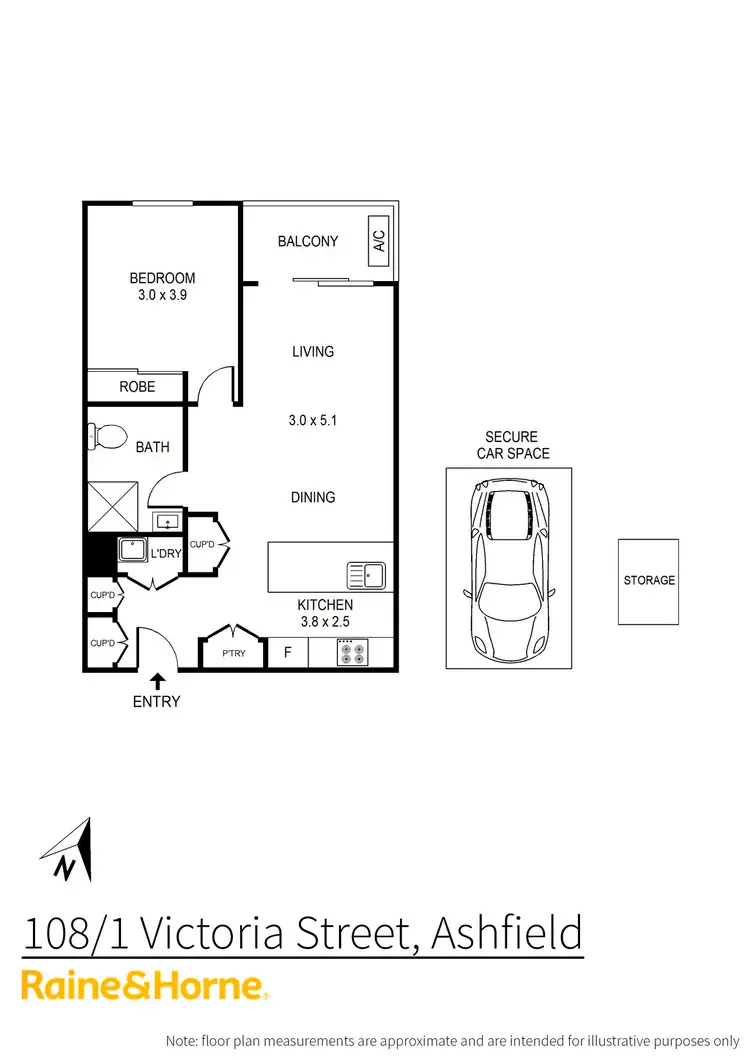 Floorplan of Homely apartment listing, 108/1-7 Victoria Street, Ashfield NSW 2131