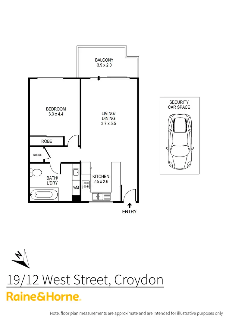 Floorplan of Homely apartment listing, 19/12 West Street, Croydon NSW 2132