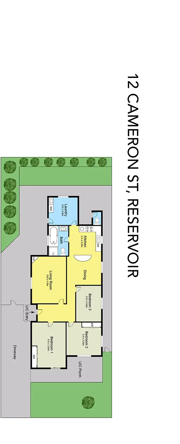 Floorplan of Homely house listing, 12 Cameron Street, Reservoir VIC 3073