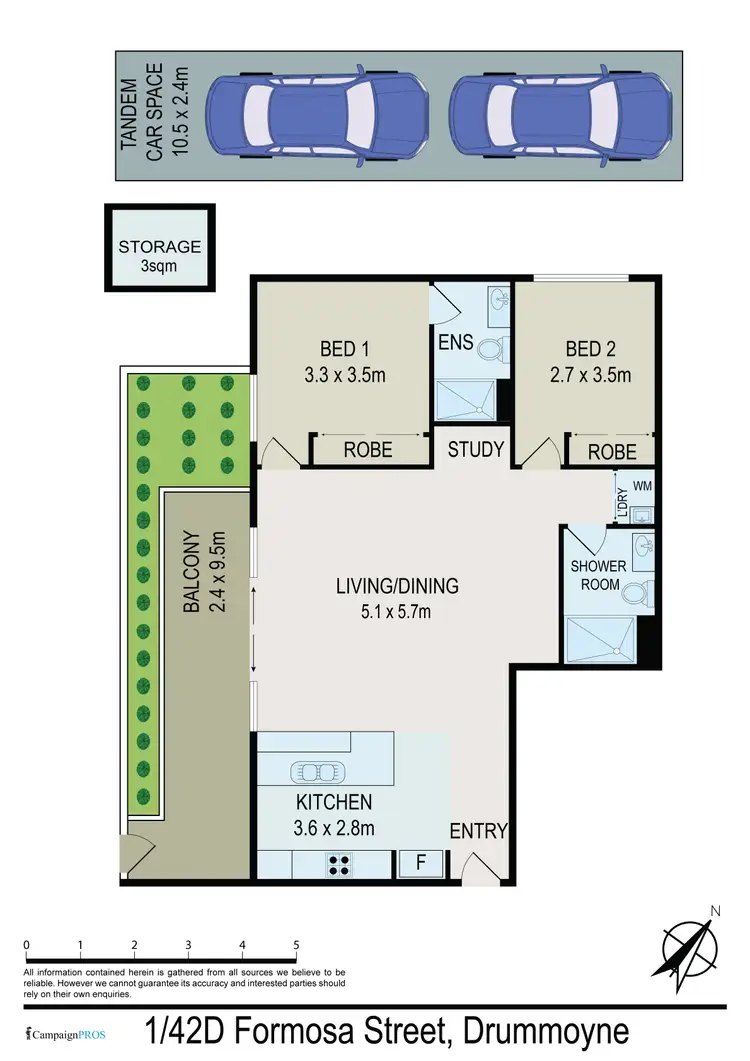 Floorplan of Homely unit listing, 001/42D Formosa Street, Drummoyne NSW 2047