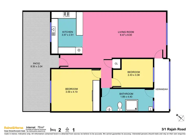 Floorplan of Homely unit listing, 3/1 Rajah Road, Ocean Shores NSW 2483