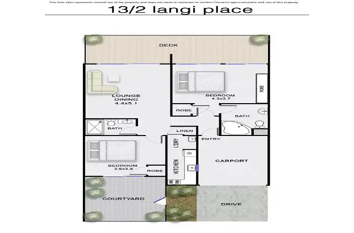 Floorplan of Homely apartment listing, 13/2 LANGI PLACE, Ocean Shores NSW 2483