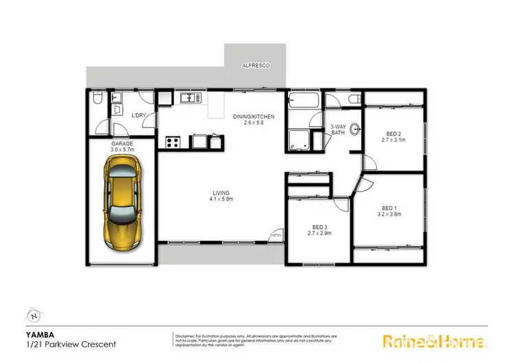Floorplan of Homely other listing, 1/21 Parkview Crescent, Yamba NSW 2464