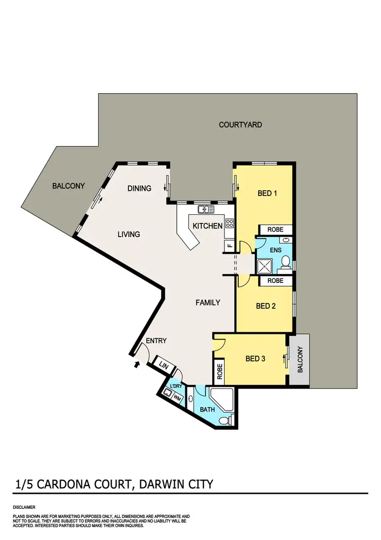 Floorplan of Homely apartment listing, 1/5 Cardona Court, Darwin City NT 800