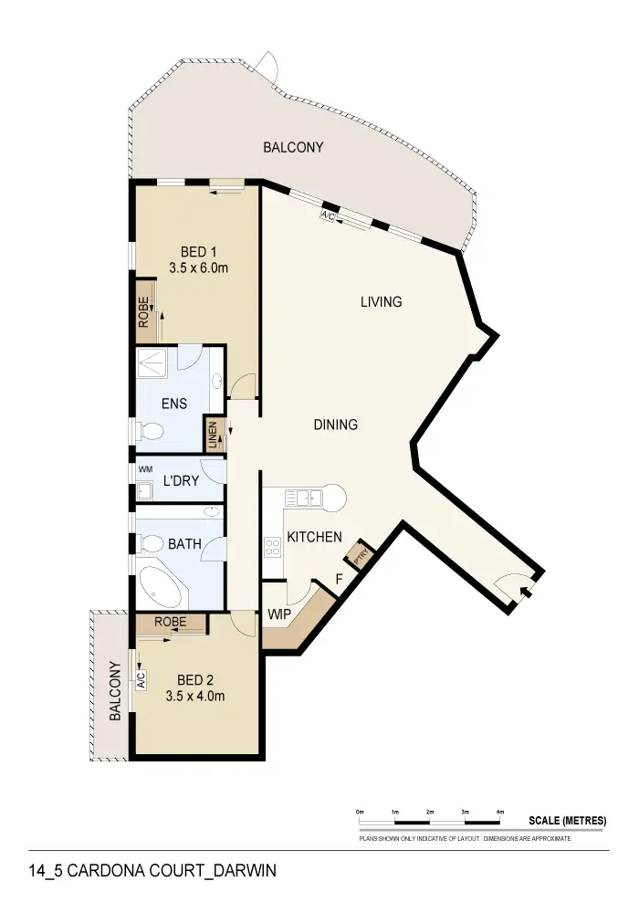 Floorplan of Homely apartment listing, 14/5 Cardona Court, Darwin City NT 800