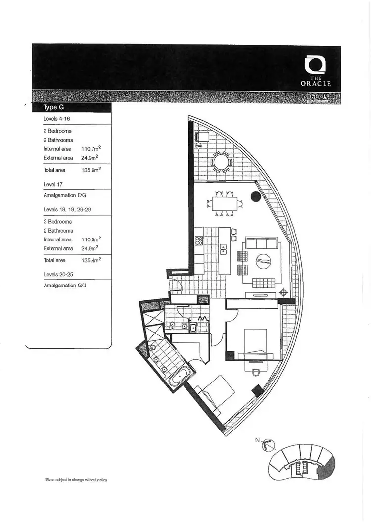 Floorplan of Homely apartment listing, 807/1 ORACLE BOULEVARD, Broadbeach QLD 4218