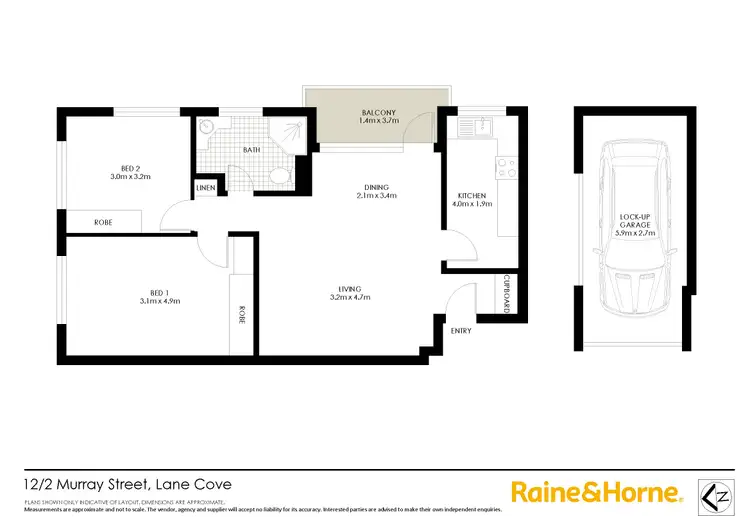 Floorplan of Homely apartment listing, 12/2 Murray Street, Lane Cove NSW 2066