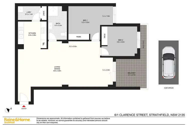 Floorplan of Homely apartment listing, 6/1 Clarence Street, Strathfield NSW 2135