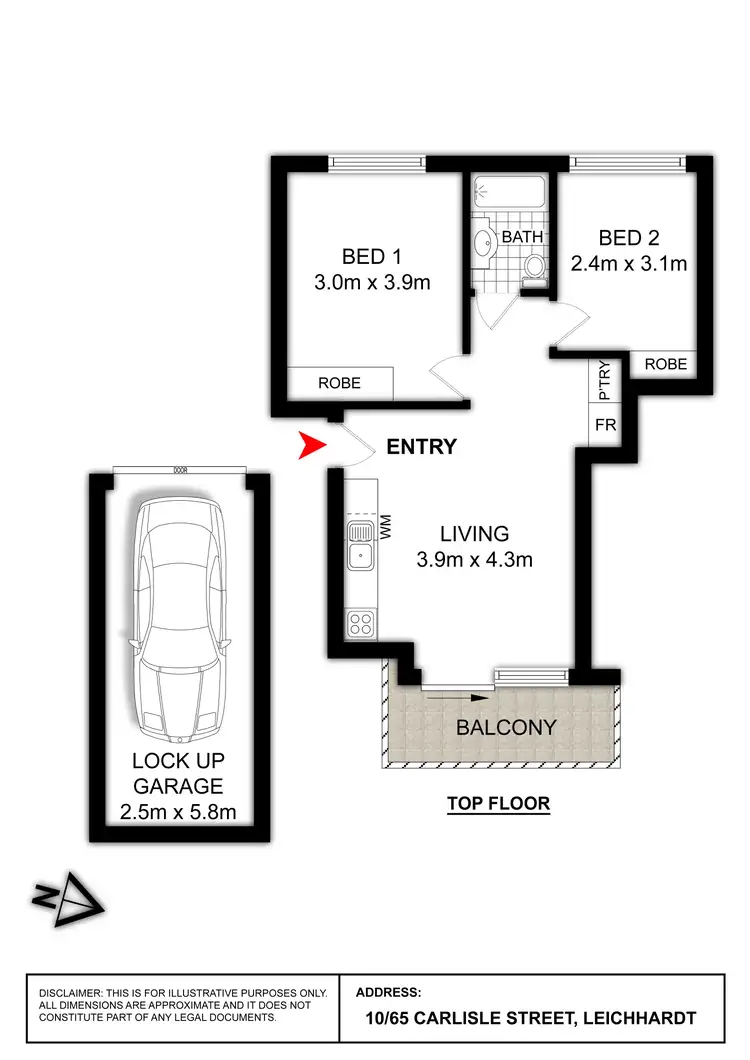 Floorplan of Homely unit listing, 10/65 Carlisle Street, Leichhardt NSW 2040