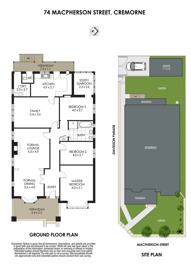 Floorplan of Homely house listing, 74 Macpherson Street, Cremorne NSW 2090