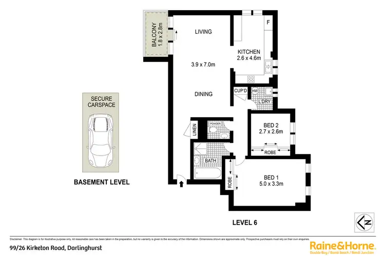 Floorplan of Homely apartment listing, 99/26 Kirketon Road, Darlinghurst NSW 2010