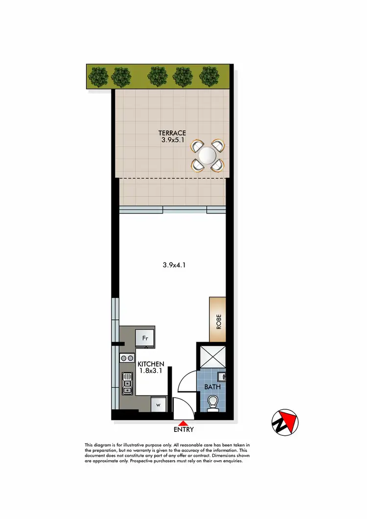 Floorplan of Homely studio listing, B21/100 Elizabeth Bay Road, Elizabeth Bay NSW 2011
