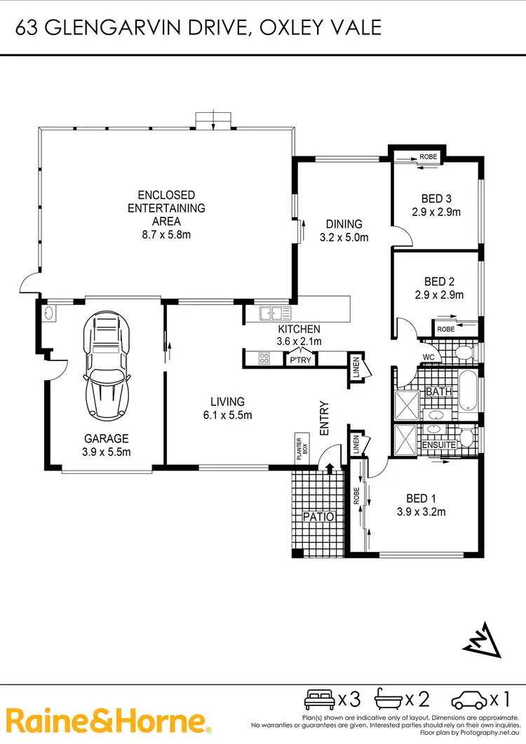 Floorplan of Homely house listing, 63 Glengarvin Drive, Tamworth NSW 2340