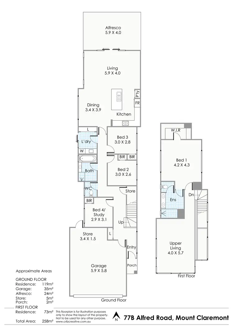 Floorplan of Homely house listing, 77B Alfred Road, Mount Claremont WA 6010