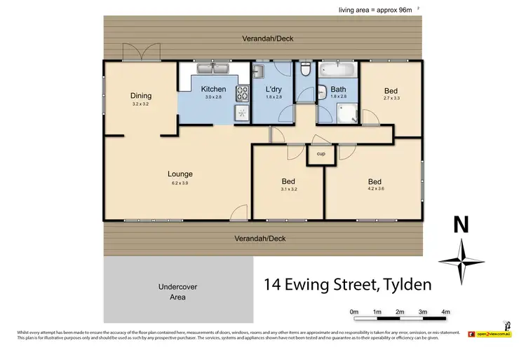 Floorplan of Homely house listing, 14 Ewing Street, Tylden VIC 3444
