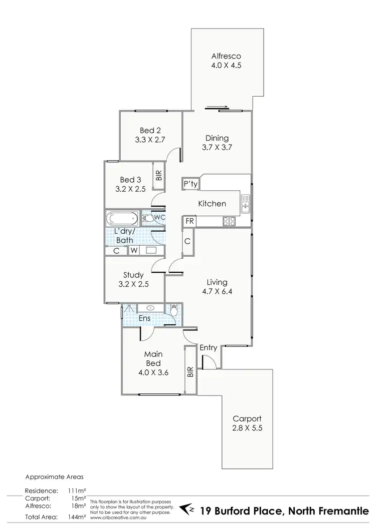 Floorplan of Homely house listing, 19 Burford Place, North Fremantle WA 6159