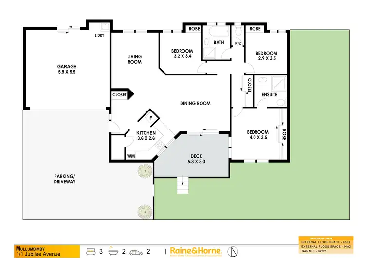 Floorplan of Homely semi-detached listing, 1/1 Jubilee Avenue, Mullumbimby NSW 2482