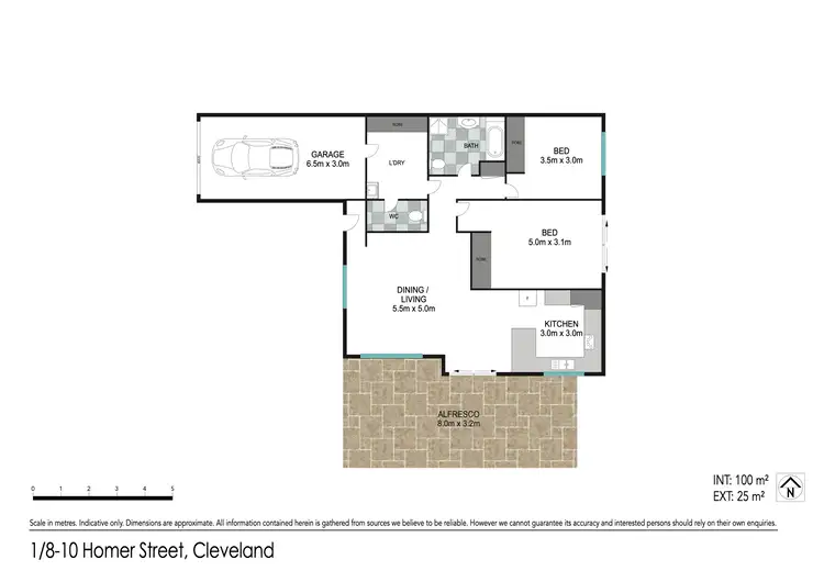 Floorplan of Homely villa listing, 1/8 Homer Street, Cleveland QLD 4163