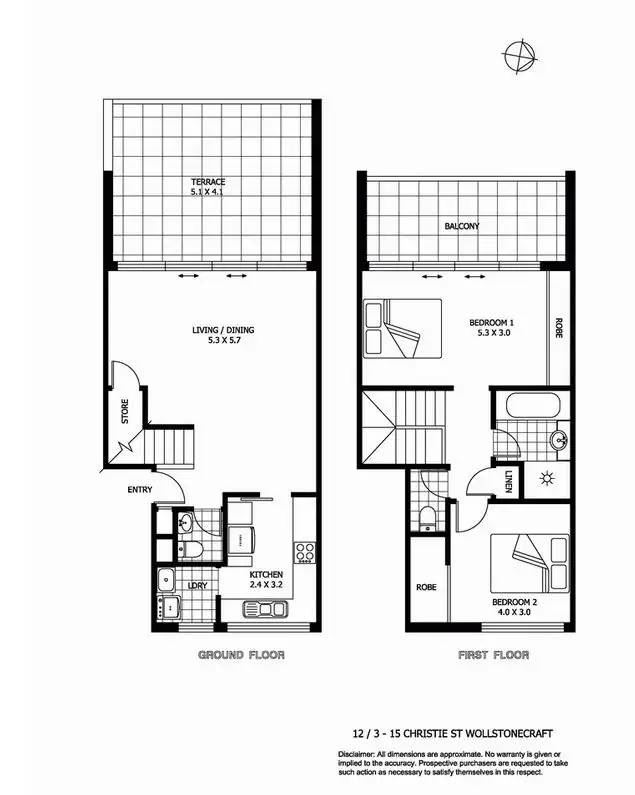 Floorplan of Homely apartment listing, 12/3 Christie Street, Wollstonecraft NSW 2065