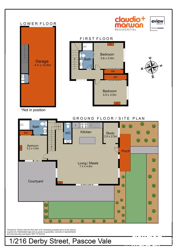 Floorplan of Homely townhouse listing, 1/216 Derby Street, Pascoe Vale VIC 3044