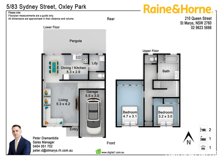 Floorplan of Homely townhouse listing, 5/83 Sydney Street, St Marys NSW 2760
