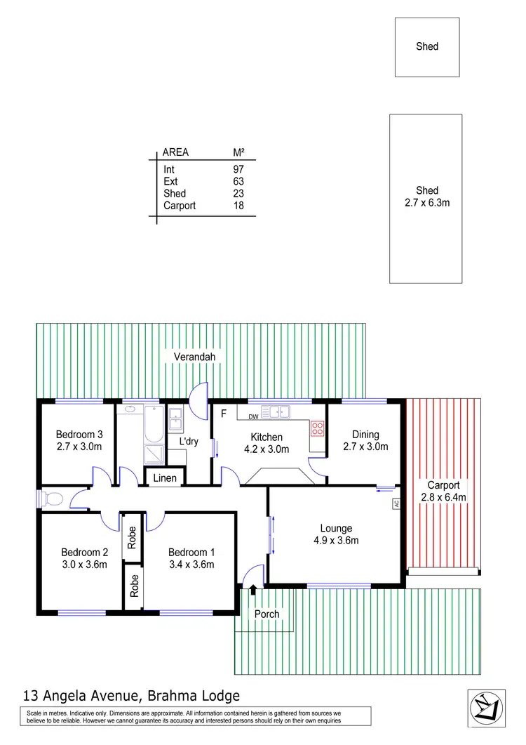 Floorplan of Homely house listing, 13 Angela Avenue, Brahma Lodge SA 5109