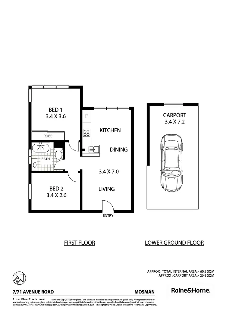 Floorplan of Homely unit listing, 7/71 Avenue Road, Mosman NSW 2088