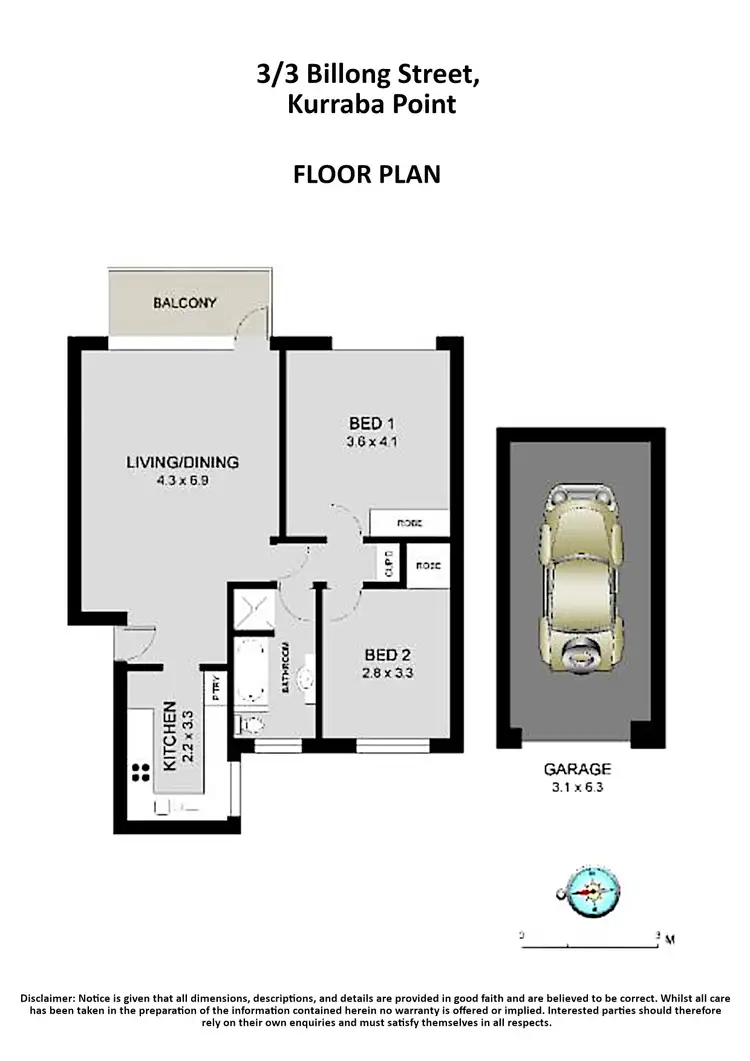 Floorplan of Homely apartment listing, 3/3 Billong Street, Neutral Bay NSW 2089