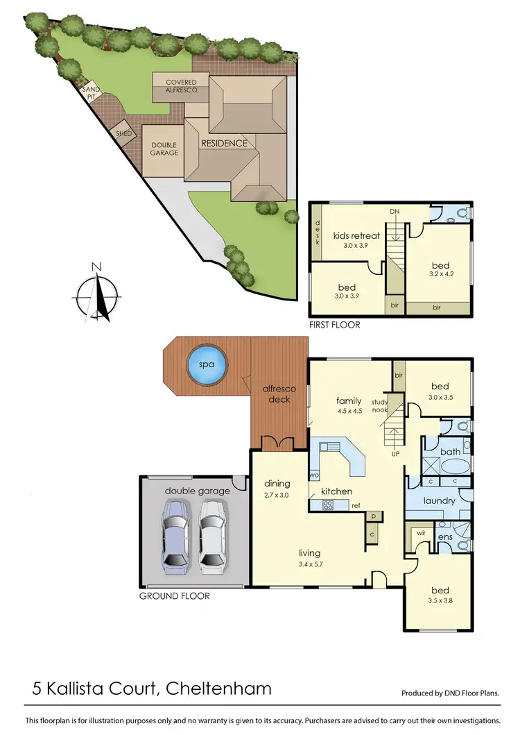 Floorplan of Homely house listing, 5 Kallista Court, Cheltenham VIC 3192