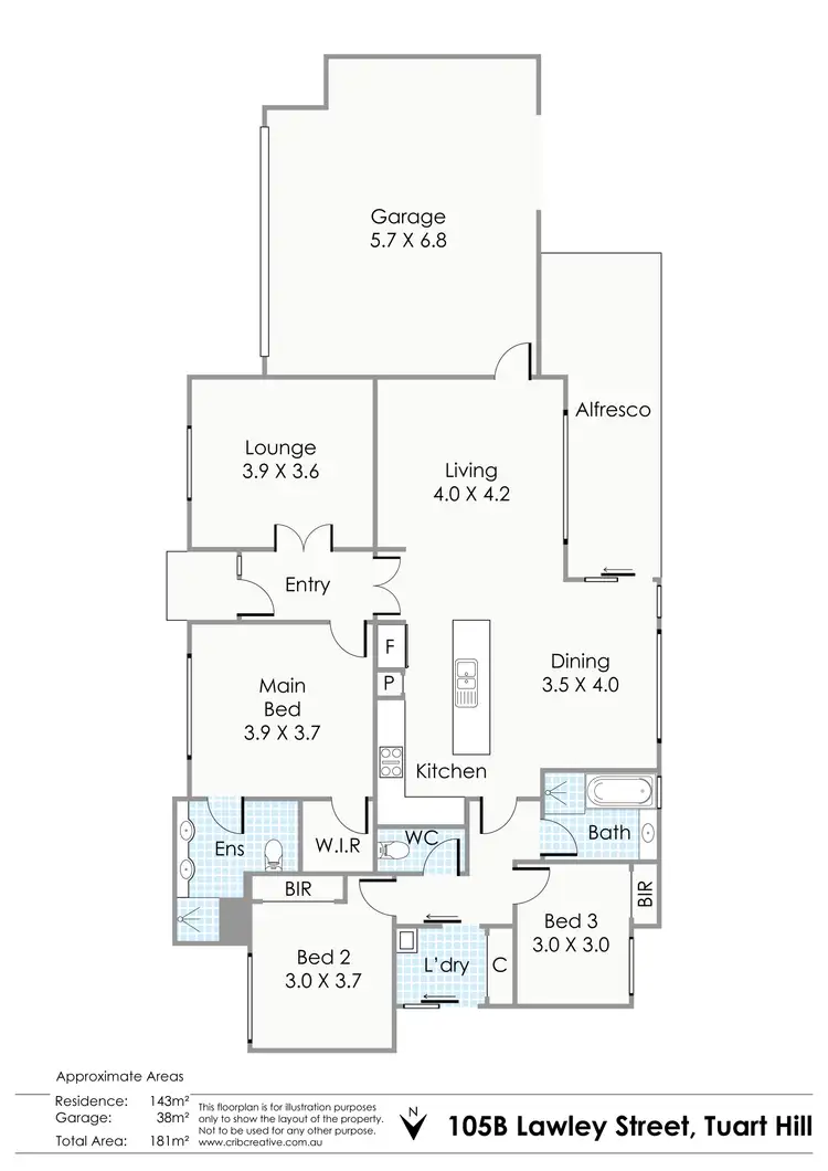 Floorplan of Homely villa listing, 105B Lawley Street, Tuart Hill WA 6060
