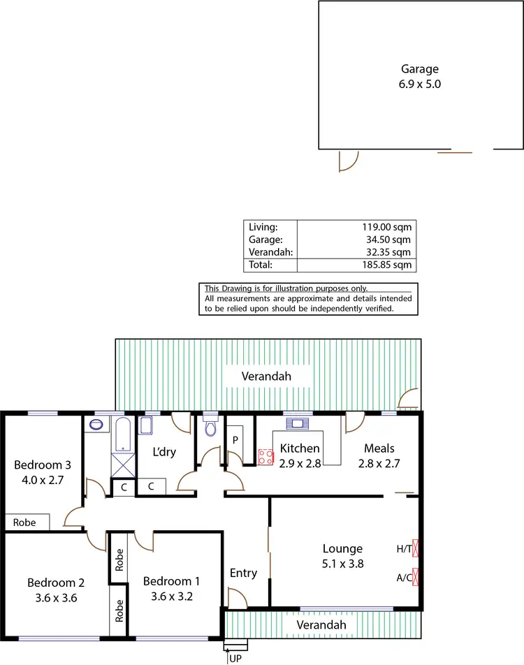 Floorplan of Homely house listing, 12 Sharon Drive, Para Hills SA 5096
