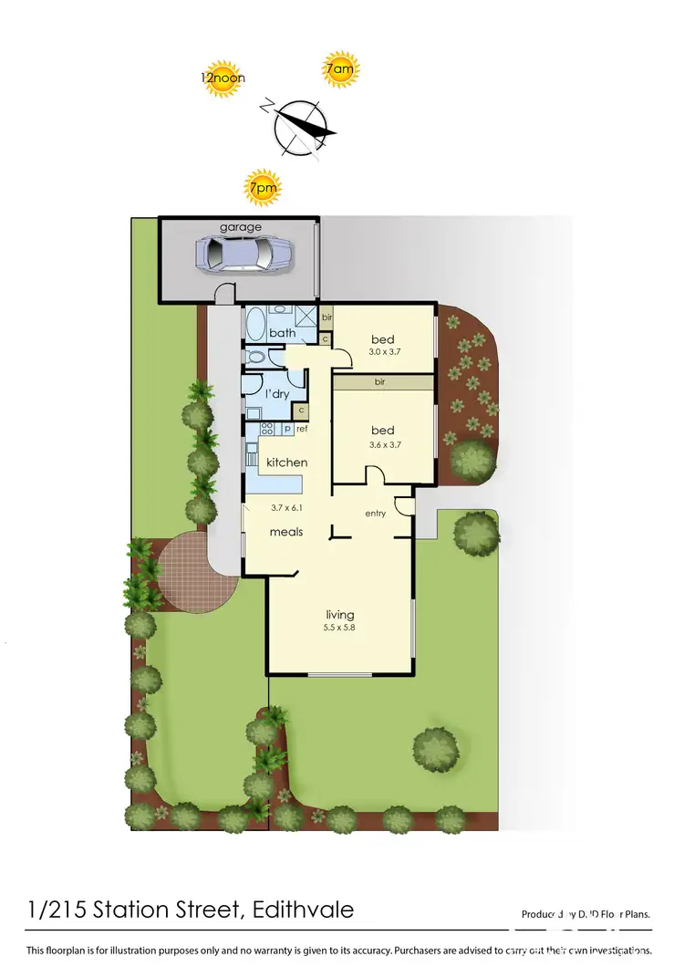 Floorplan of Homely unit listing, 1/215 Station Street, Edithvale VIC 3196