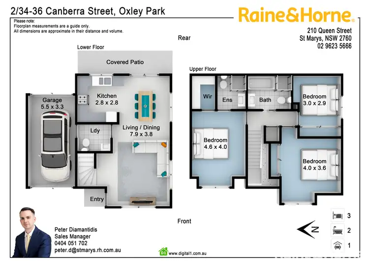 Floorplan of Homely townhouse listing, 2/34-36 Canberra Street, Oxley Park NSW 2760
