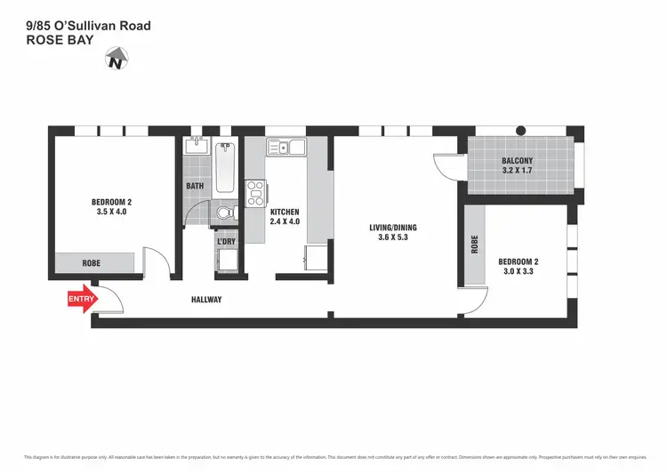 Floorplan of Homely apartment listing, 9/85 O'Sullivan Road, Rose Bay NSW 2029