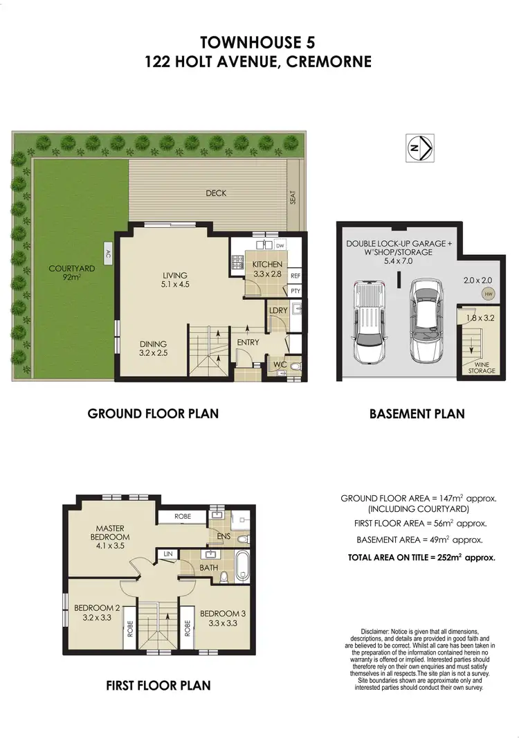 Floorplan of Homely townhouse listing, 5/122 Holt Avenue, Cremorne NSW 2090