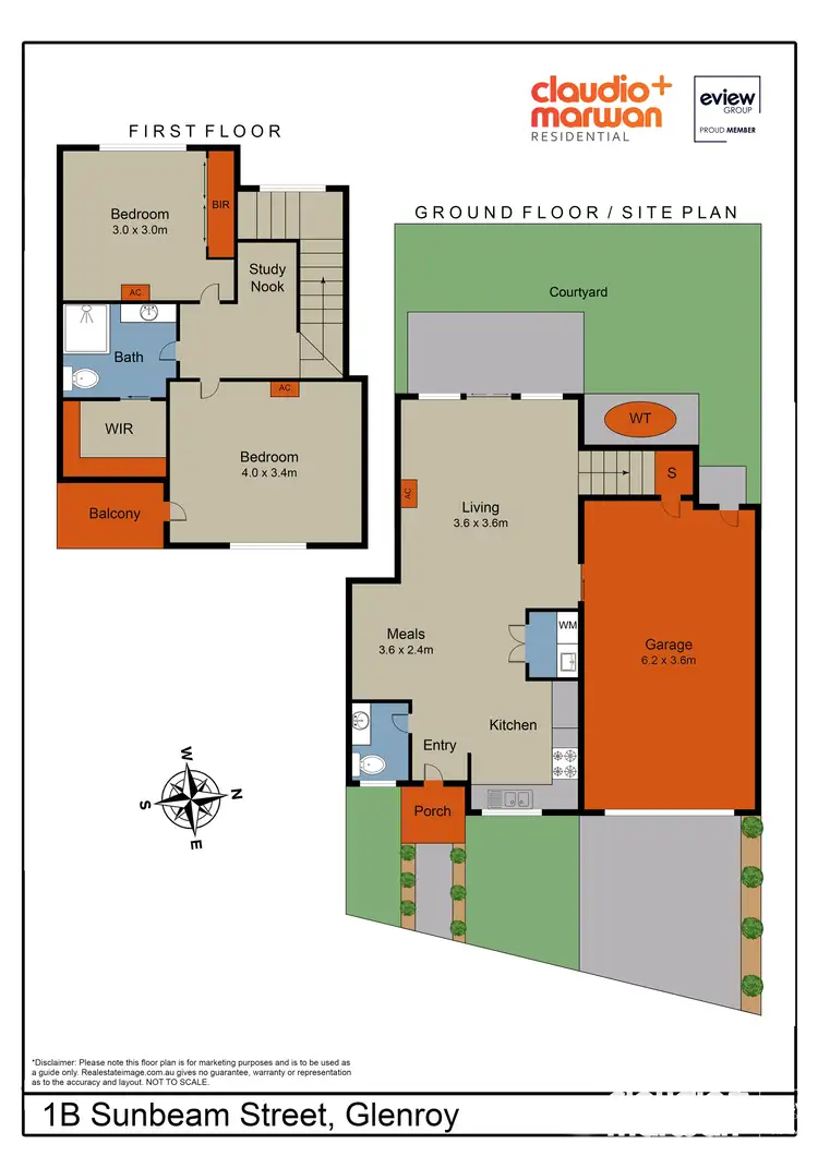 Floorplan of Homely townhouse listing, 1B Sunbeam Street, Glenroy VIC 3046