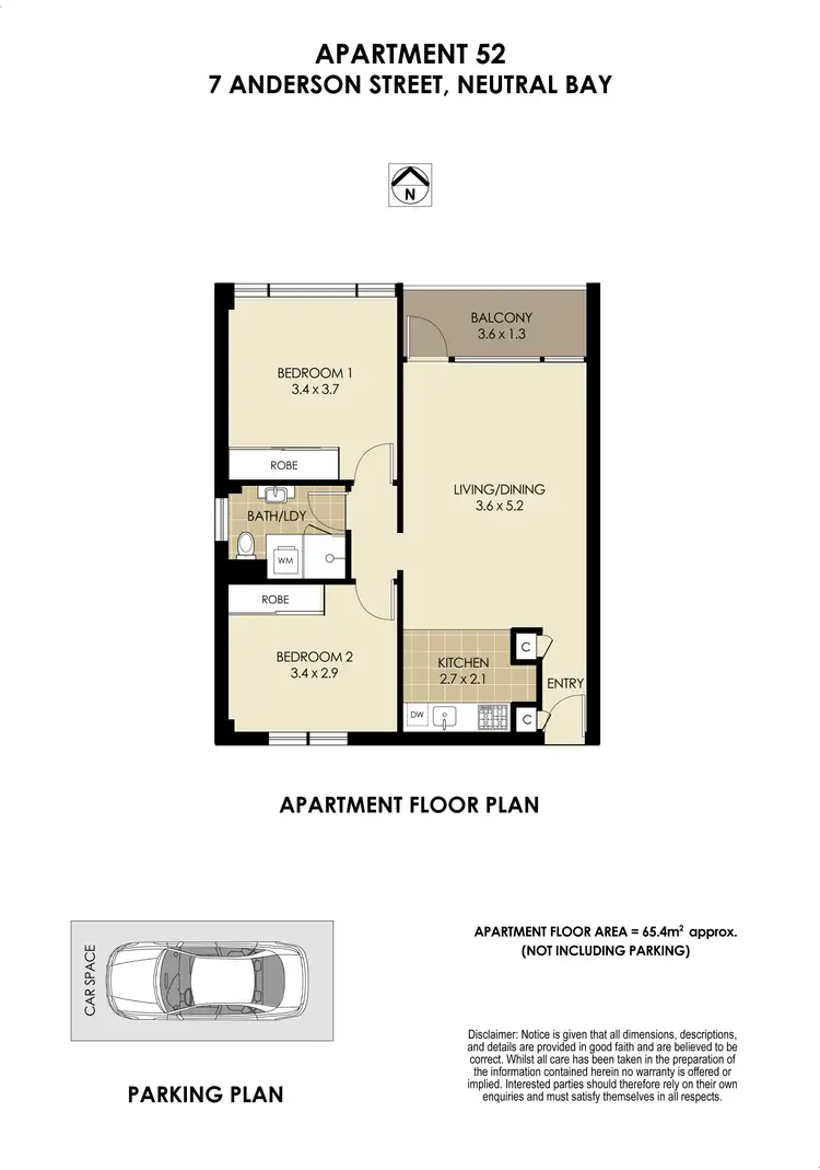 Floorplan of Homely apartment listing, 52/7 Anderson Street, Neutral Bay NSW 2089
