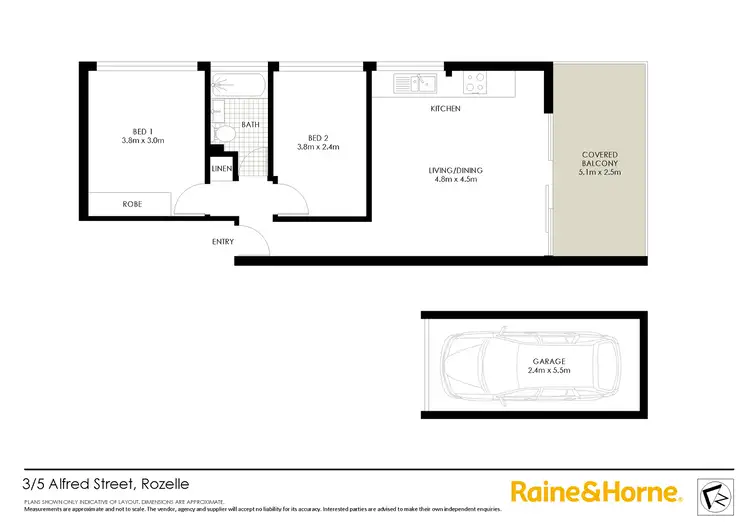 Floorplan of Homely apartment listing, 3/5 Alfred Street, Rozelle NSW 2039