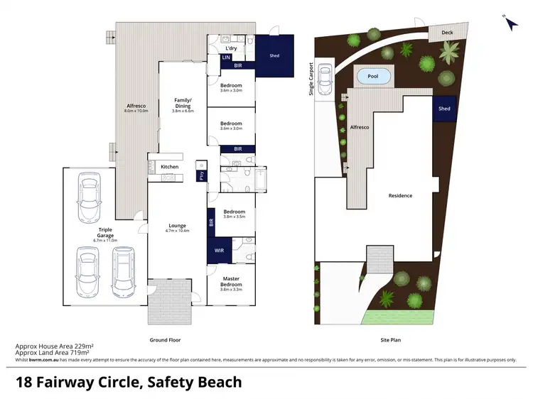 Floorplan of Homely house listing, 18 Fairway Circle, Safety Beach VIC 3936